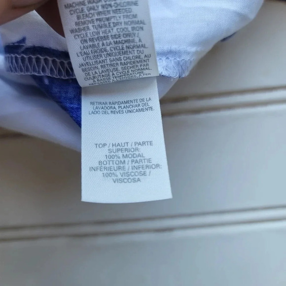 Victoria Secret Raceback Dress Flowers Blue White Maxi Long Modal Soft Short S - Picture 9 of 15